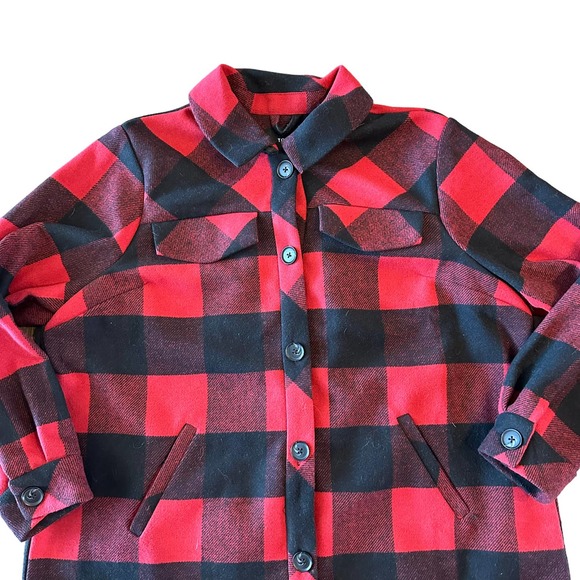 Torrid Women’s Plus Wool Longline Shacket Buffalo Checkered Print - 2X - Picture 4 of 13